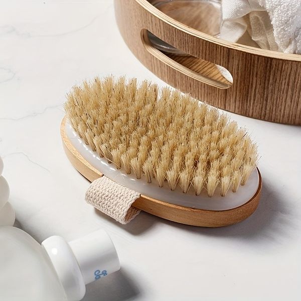 Körperbürste mit Naturborsten und Handschlaufe