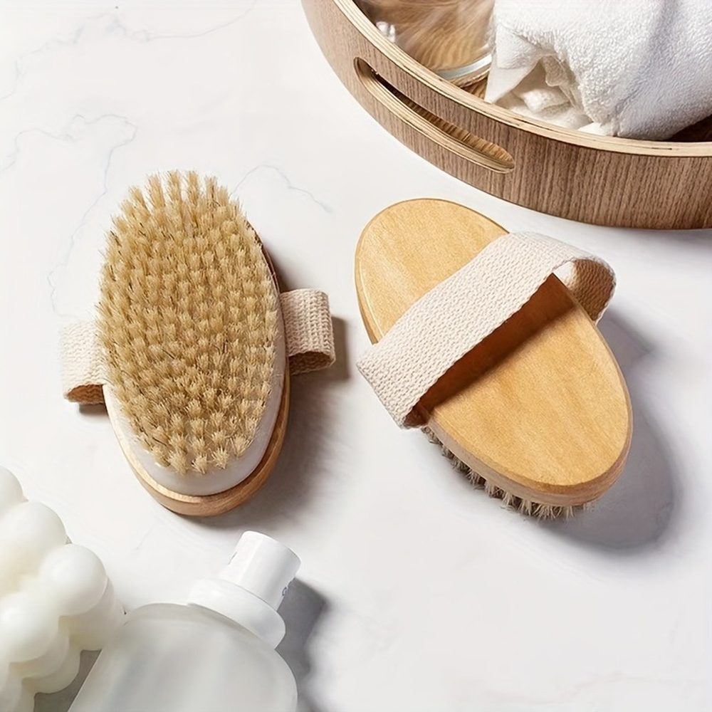 Körperbürste mit Naturborsten und Handschlaufe – Bild 2