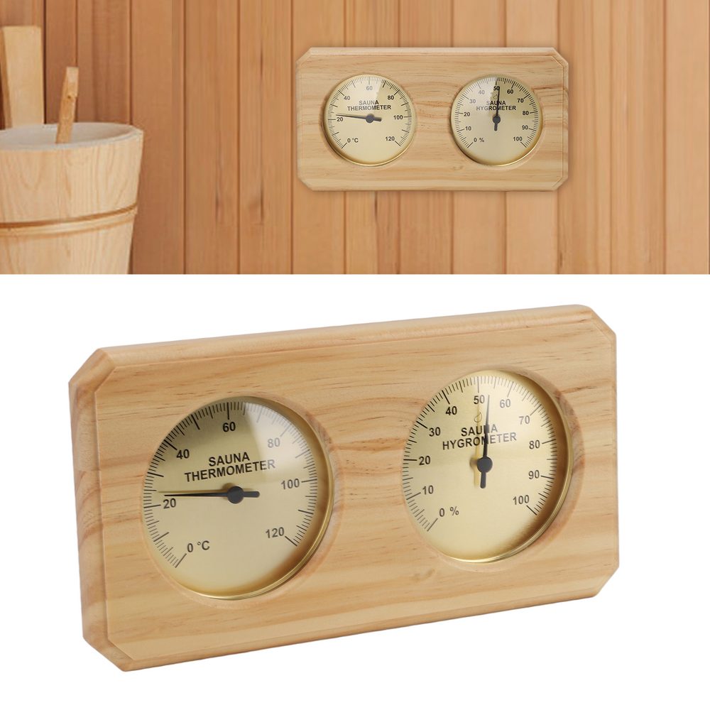 Sauna-Thermometer und Hygrometer auf Holz – Bild 3