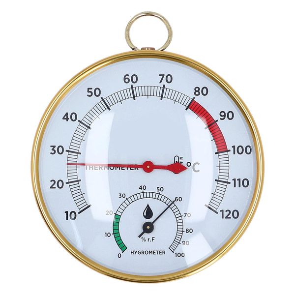 Sauna-Thermometer mit Hygrometer, rund, 10–120 °C