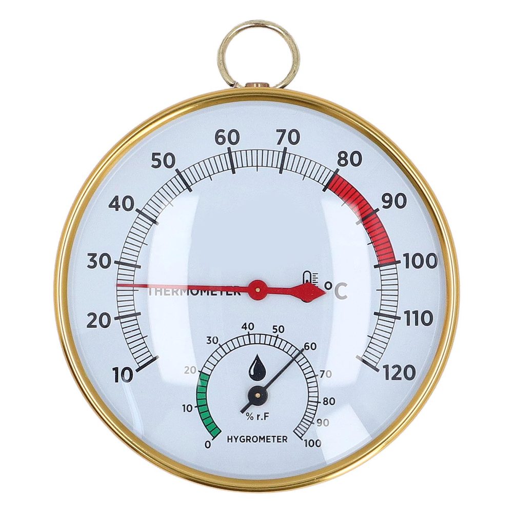 Sauna-Thermometer mit Hygrometer, rund, 10–120 °C – Bild 1